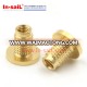 Brass knurled threaded inserts press nut m5