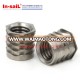 Stainless steel metal screw threaded insert for molding