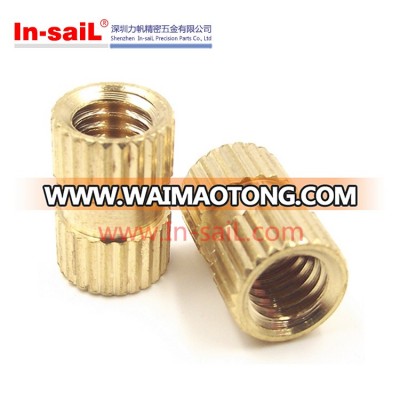 GB809 straight brass threaded insert for plastic