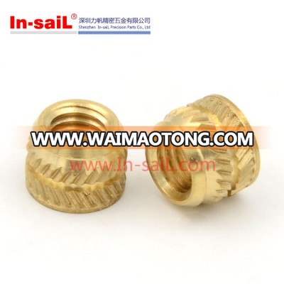 Tapered brass insert nut