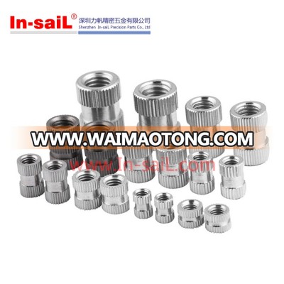 Steel nut threaded insert for plastic